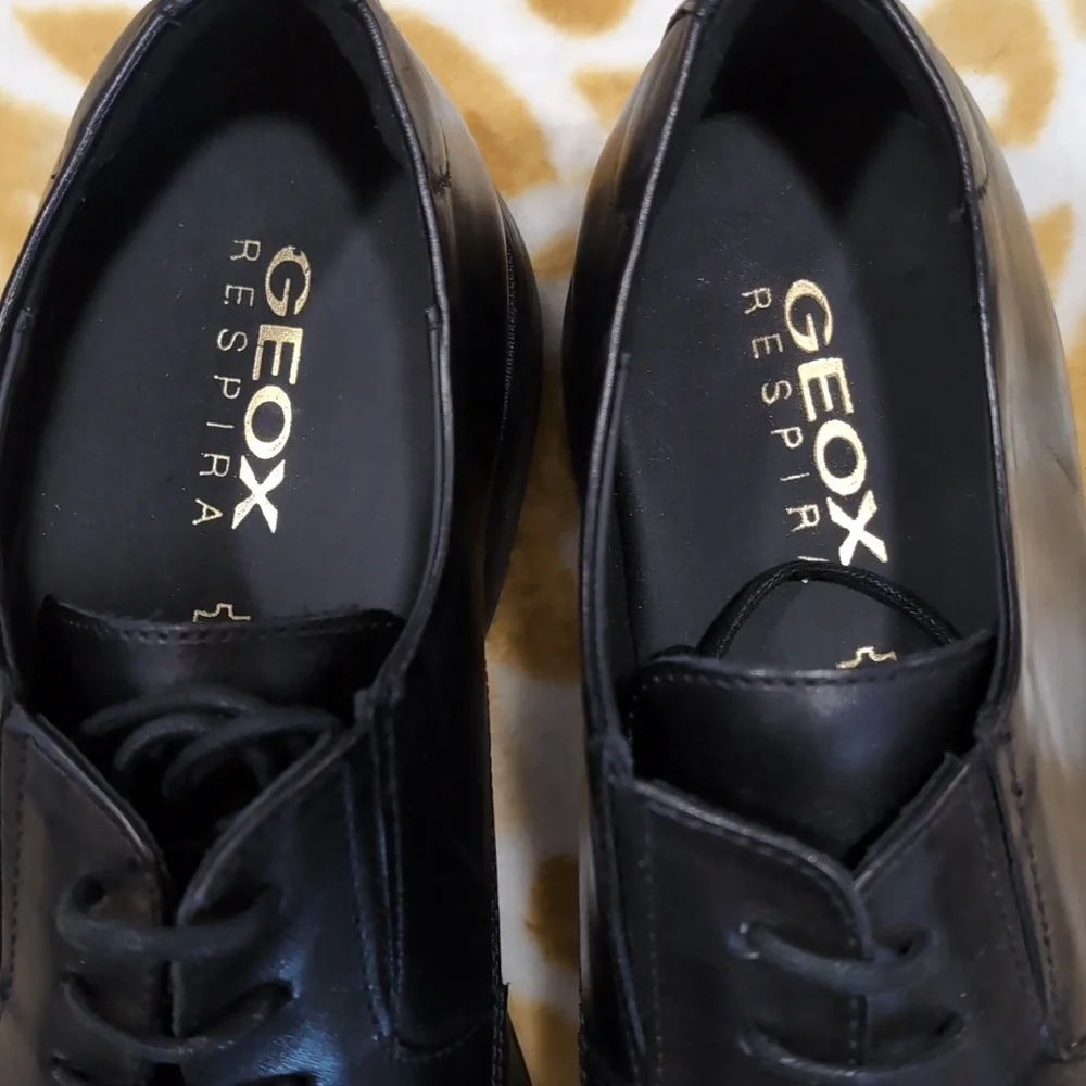 Geox Men's Black Leather Shoes